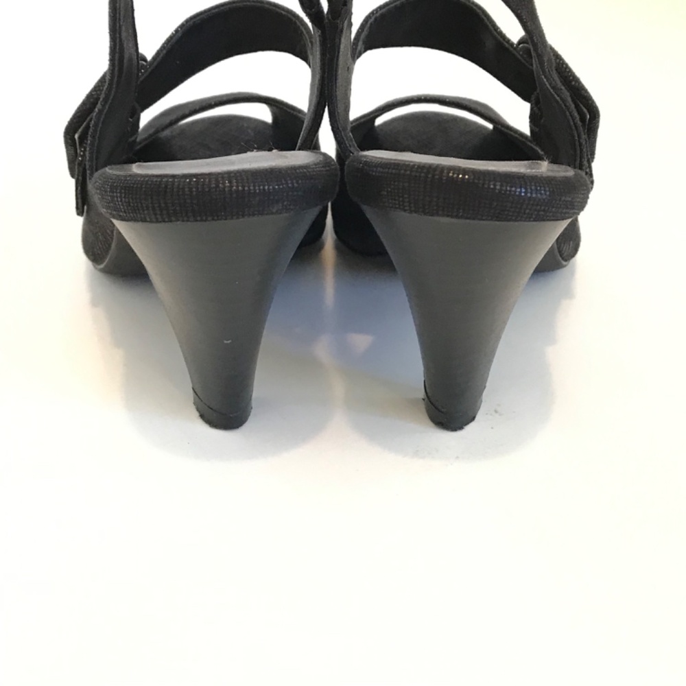ABELLA Comfort Heels Dress Sandals Slingback Peep Toe Black Women’s Size 7 - Picture 8 of 16